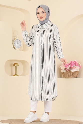 moda selvim بلوز رمادي 196NZRK1200 - Thumbnail