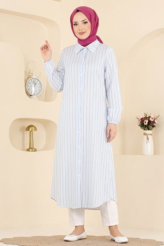 moda selvim Tunic 197NZRK1200 Baby Blue - Thumbnail