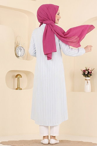 moda selvim Tunic 197NZRK1200 Baby Blue - Thumbnail