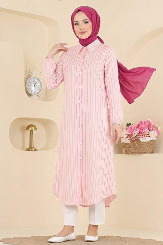 moda selvim Tunic 197NZRK1200 Pink - Thumbnail