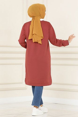 moda selvim Tunic 1983SBL832 Dark Dusty Rose - Thumbnail