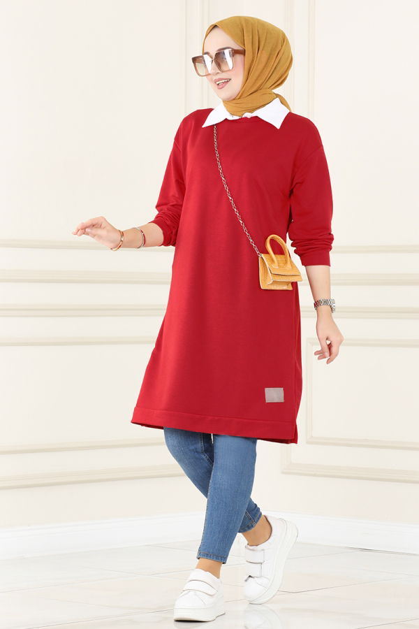 Modaselvim BIG SEASON DISCOUNT Tunic 1983SBL832 Dark Red