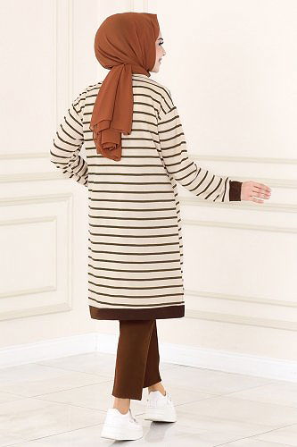 moda selvim Tunic 1988SBL832 Brown - Thumbnail