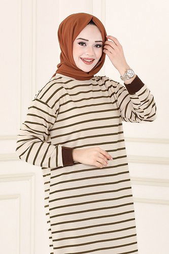 moda selvim بلوز بني 1988SBL832 - Thumbnail