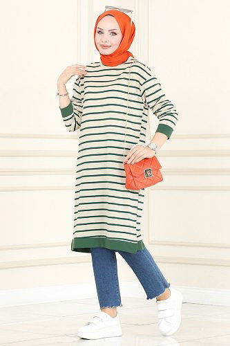 moda selvim Tunic 1988SBL832 Emerald - Thumbnail