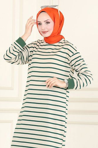 moda selvim بلوز زيتي 1988SBL832 - Thumbnail