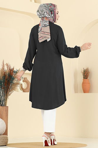 moda selvim بلوز أسود 2001ERK1158 - Thumbnail