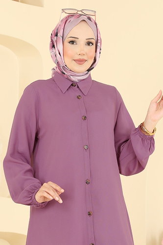 moda selvim Tunic 2001ERK1158 Dark Rose Dusky - Thumbnail