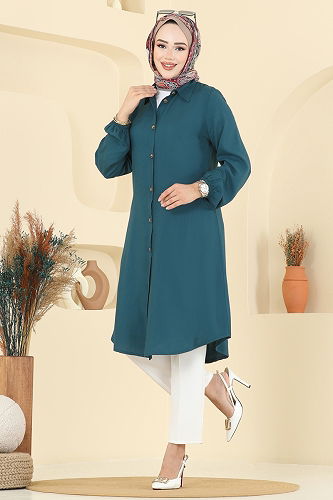 moda selvim Tunic 2001ERK1158 Petroleum - Thumbnail