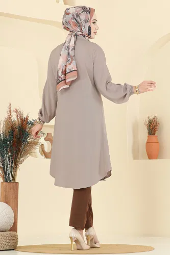 moda selvim بلوز بيج 2001ERK1158 - Thumbnail