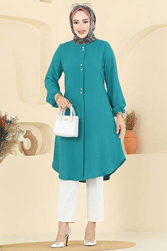 moda selvim Tunic 2002ERK1158 Light Petroleum - Thumbnail