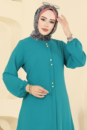 moda selvim Tunic 2002ERK1158 Light Petroleum - Thumbnail