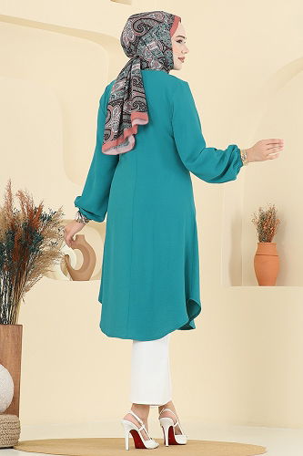 moda selvim Tunic 2002ERK1158 Light Petroleum - Thumbnail