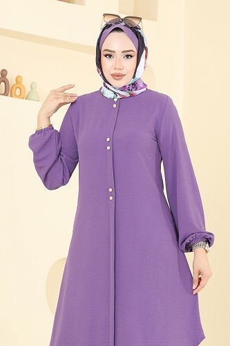 moda selvim Tunic 2002ERK1158 Lilac - Thumbnail