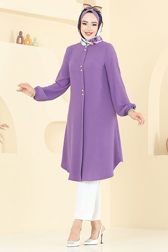 moda selvim بلوز ليلكي 2002ERK1158 - Thumbnail