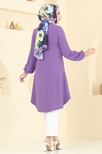 moda selvim بلوز ليلكي 2002ERK1158 - Thumbnail