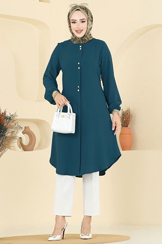 moda selvim Tunic 2002ERK1158 Petroleum - Thumbnail