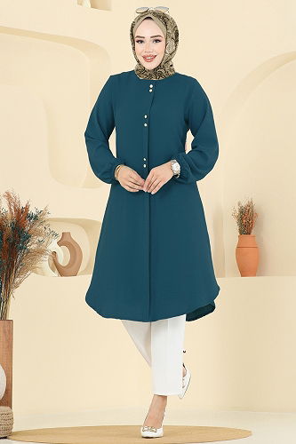 moda selvim Tunic 2002ERK1158 Petroleum - Thumbnail