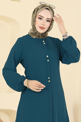 moda selvim بلوز بترولي 2002ERK1158 - Thumbnail