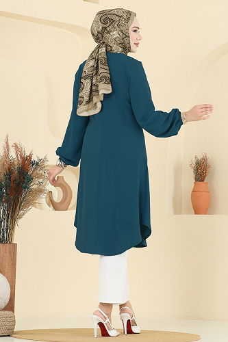 moda selvim بلوز بترولي 2002ERK1158 - Thumbnail