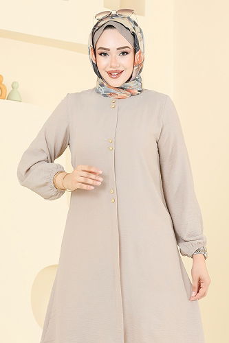 moda selvim Tunic 2002ERK1158 Stone - Thumbnail