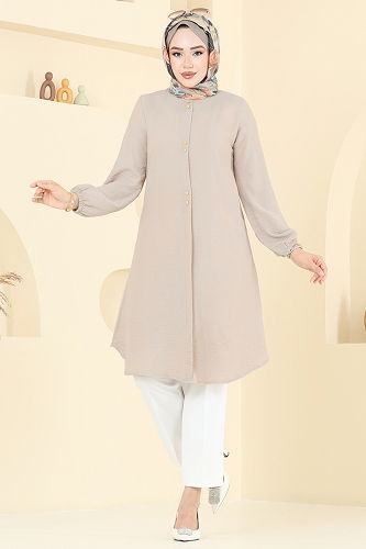 moda selvim بلوز بيج 2002ERK1158 - Thumbnail