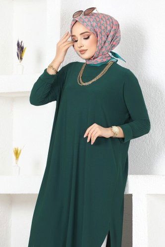 moda selvim Tunic 2002MEY846 Emerald - Thumbnail