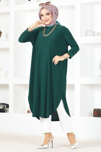 moda selvim Tunic 2002MEY846 Emerald - Thumbnail