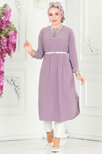 moda selvim Tunic 2002MEY846 Lilac - Thumbnail