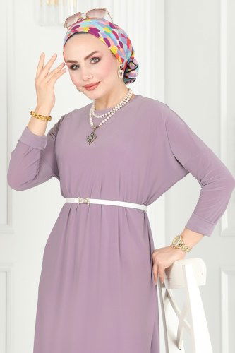 moda selvim Tunic 2002MEY846 Lilac - Thumbnail