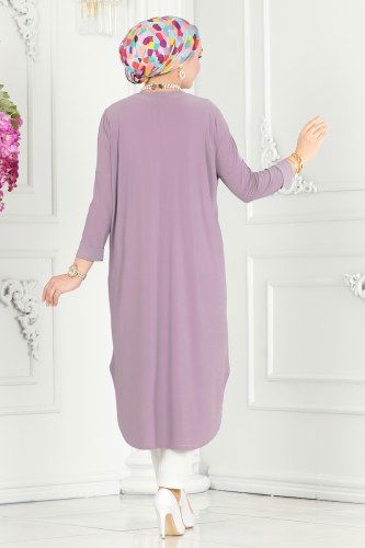 moda selvim Tunic 2002MEY846 Lilac - Thumbnail