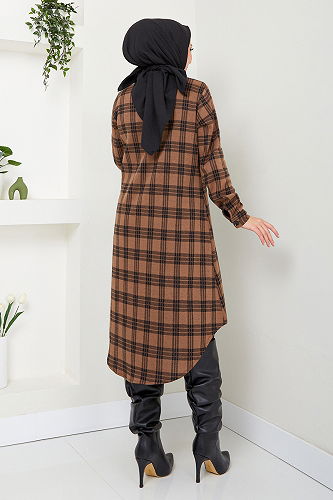 moda selvim Tunic 2003BRZ981-M Tan - Thumbnail