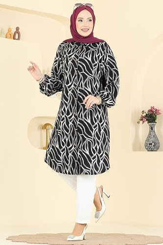 moda selvim Tunic 2003ERK1158 Black - Thumbnail