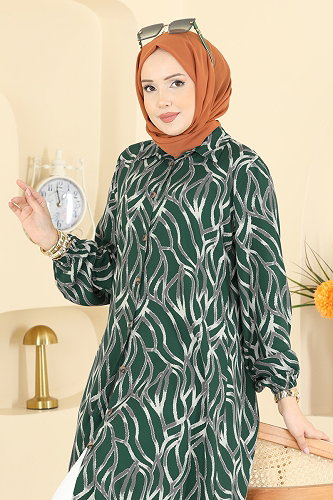 moda selvim Tunic 2003ERK1158 Green - Thumbnail