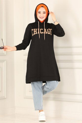 moda selvim Tunic 2003YNS793 Black - Thumbnail