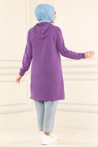 moda selvim Tunic 2003YNS793 Lilac - Thumbnail