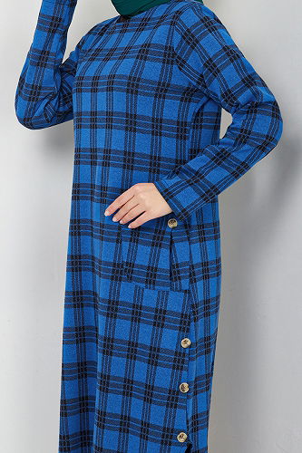 moda selvim Tunic 2004BRZ981-M Saxe - Thumbnail