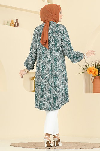 moda selvim بلوز زيتي 2004ERK1158 - Thumbnail