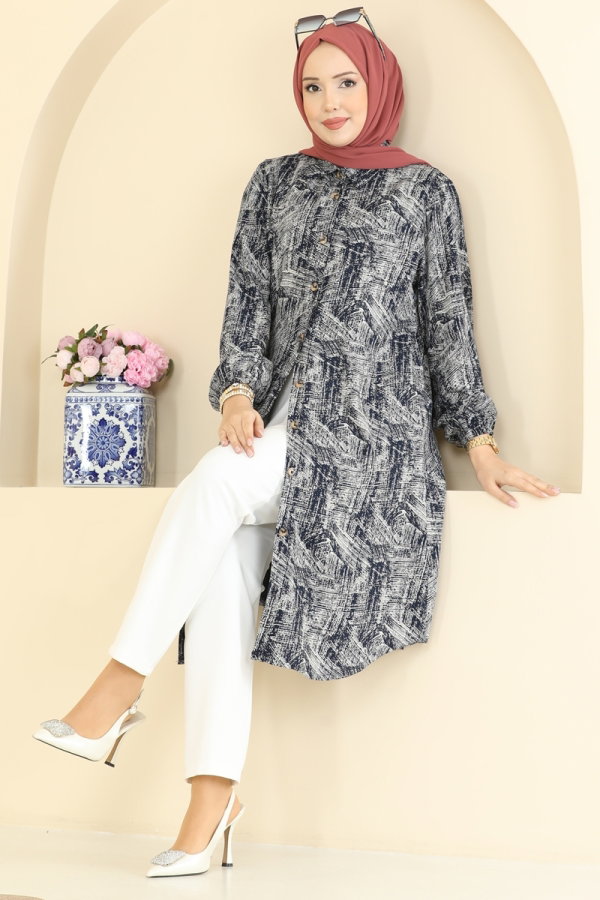 Modaselvim Tunic Tunic 2004ERK1158 Navy Blue