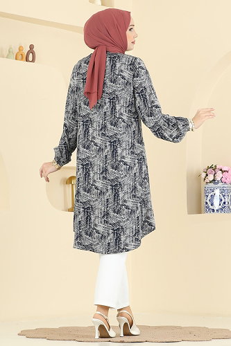 moda selvim بلوز كحلي 2004ERK1158 - Thumbnail