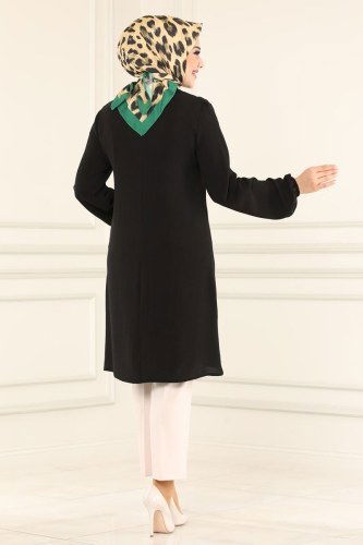 moda selvim Tunic 2005MDA386 Black - Thumbnail
