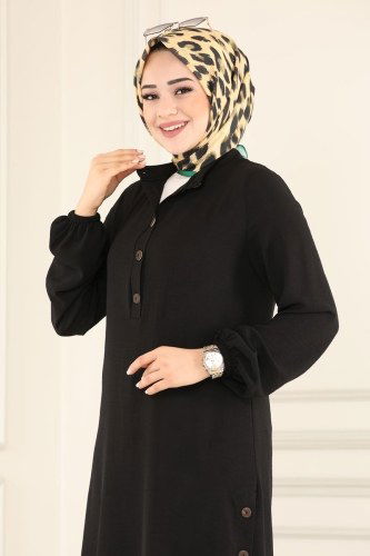 moda selvim Tunic 2005MDA386 Black - Thumbnail