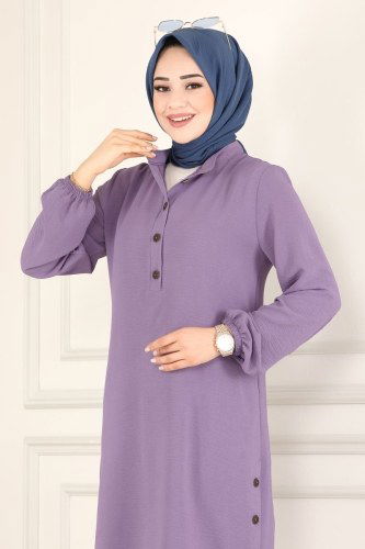 moda selvim Tunic 2005MDA386 Lilac - Thumbnail
