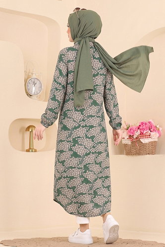 moda selvim Tunic 200NZRK1200 Khaki&Vision - Thumbnail