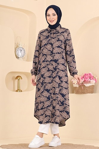 moda selvim Tunic 200NZRK1200 Navy Blue&Vision - Thumbnail