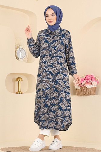 moda selvim Tunic 200NZRK1200 Petroleum & Vision - Thumbnail