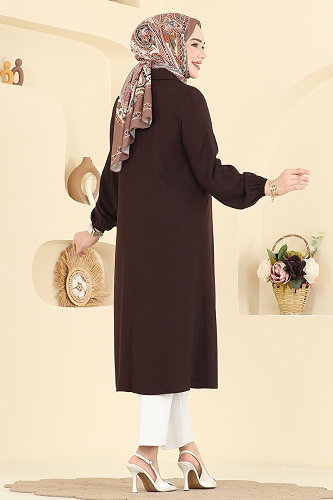 moda selvim Tunic 2010BG354 Brown - Thumbnail