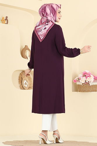 moda selvim Tunic 2010BG354 Damson - Thumbnail