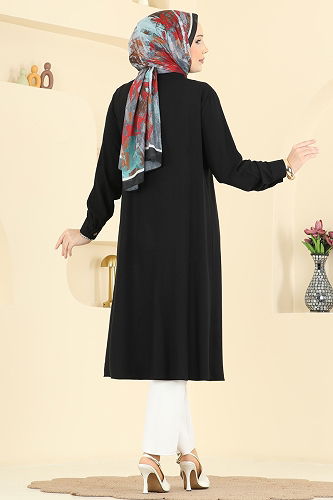 moda selvim بلوز أسود 2011BG354 - Thumbnail