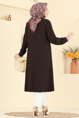 moda selvim بلوز بني 2011BG354 - Thumbnail